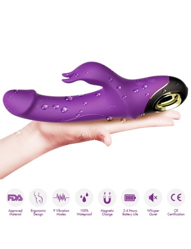 ARMONY - METEROR DILDO VIBRADOR COELHO ROTATOR ROXO