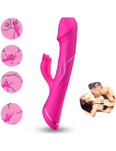 ARMONY - DILDO VIBRADOR COELHO SILICONE FÚCSIA