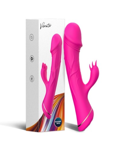 ARMONY - DILDO VIBRADOR COELHO SILICONE FÚCSIA