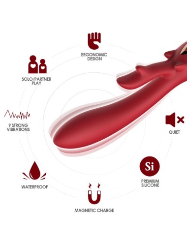 ARMONY - ELK VIBRADOR COELHO CURVADO VERMELHO