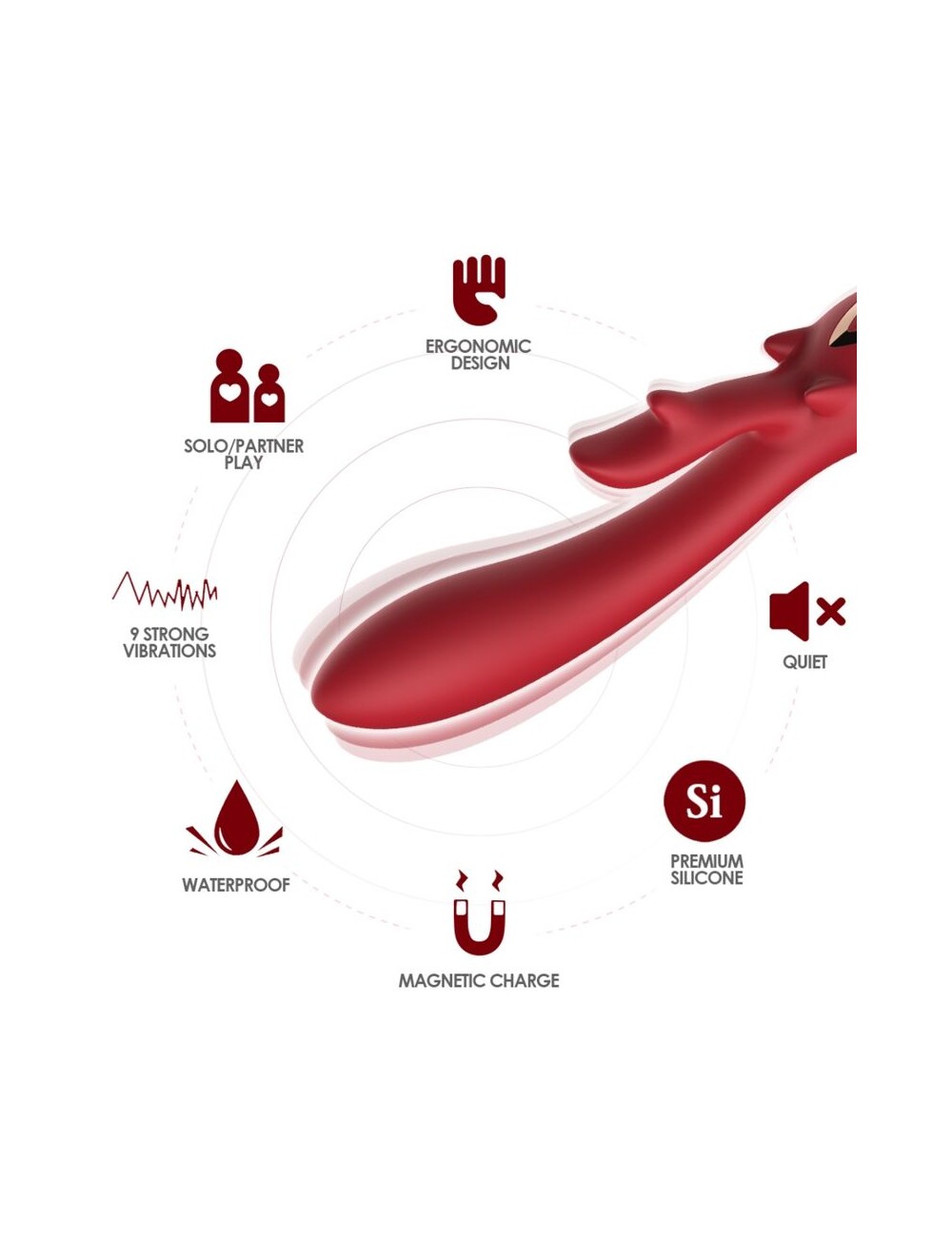 ARMONY - ELK VIBRADOR COELHO CURVADO VERMELHO