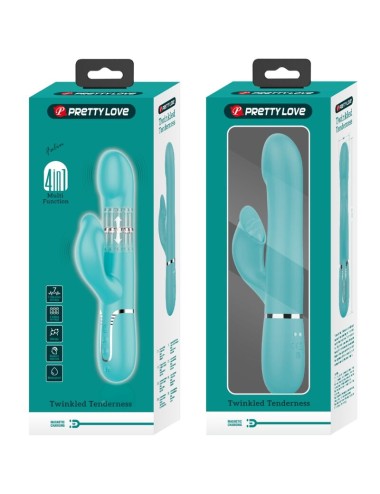 PRETTY LOVE - VIBRADOR COELHO PÉROLAS AQUA VERDE
