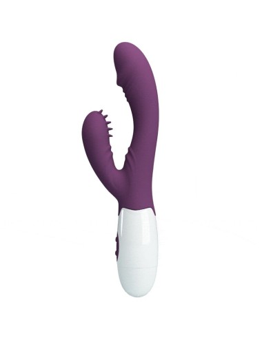 PRETTY LOVE - BUTTERFLY KISS VIBRADOR DE COELHO E ESTIMULADOR DE PONTO G ROXO