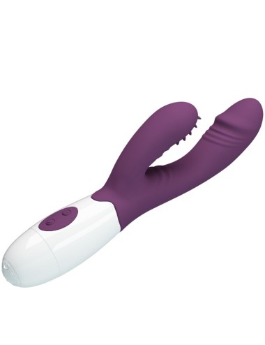 PRETTY LOVE - BUTTERFLY KISS VIBRADOR DE COELHO E ESTIMULADOR DE PONTO G ROXO