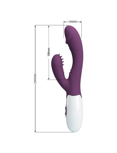 PRETTY LOVE - BUTTERFLY KISS VIBRADOR DE COELHO E ESTIMULADOR DE PONTO G ROXO