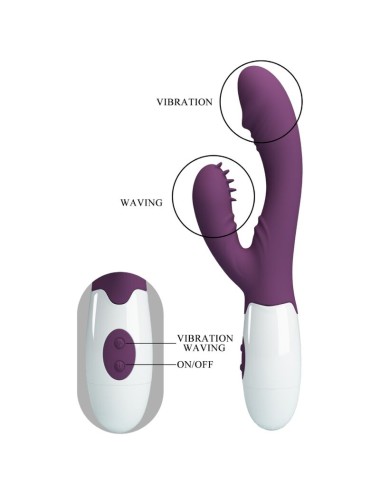 PRETTY LOVE - BUTTERFLY KISS VIBRADOR DE COELHO E ESTIMULADOR DE PONTO G ROXO