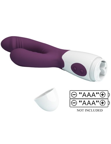 PRETTY LOVE - BUTTERFLY KISS VIBRADOR DE COELHO E ESTIMULADOR DE PONTO G ROXO