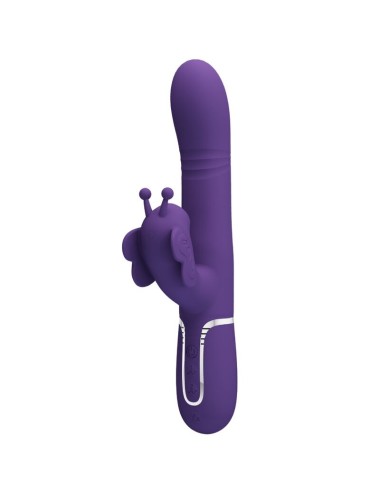 PRETTY LOVE - VIBRADOR COELHO MULTIFUNÇÕES 4 EM 1 BORBOLETA ROXO