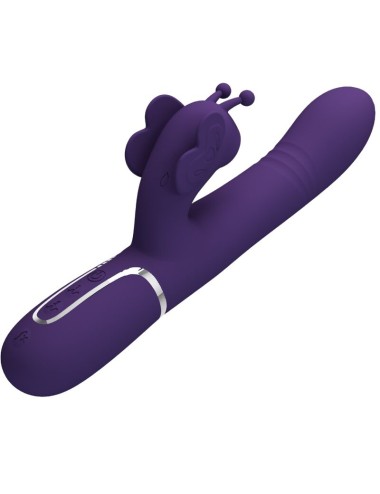 PRETTY LOVE - VIBRADOR COELHO MULTIFUNÇÕES 4 EM 1 BORBOLETA ROXO
