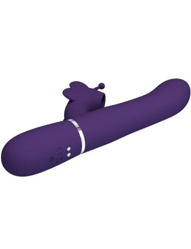 PRETTY LOVE - VIBRADOR COELHO MULTIFUNÇÕES 4 EM 1 BORBOLETA ROXO