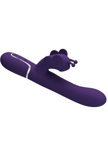 PRETTY LOVE - VIBRADOR COELHO MULTIFUNÇÕES 4 EM 1 BORBOLETA ROXO