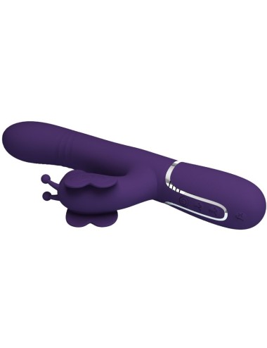 PRETTY LOVE - VIBRADOR COELHO MULTIFUNÇÕES 4 EM 1 BORBOLETA ROXO