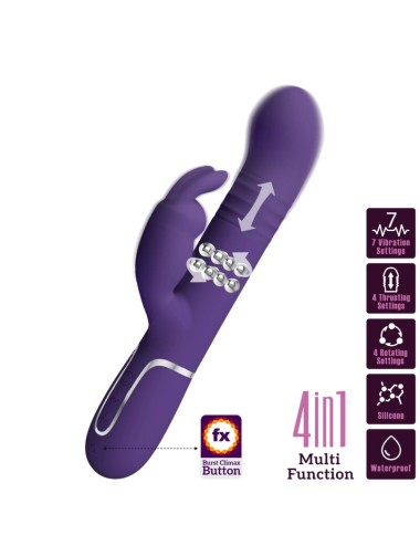 PRETTY LOVE - COALE VIBRADOR  COELHO 4 EM 1 ROXO