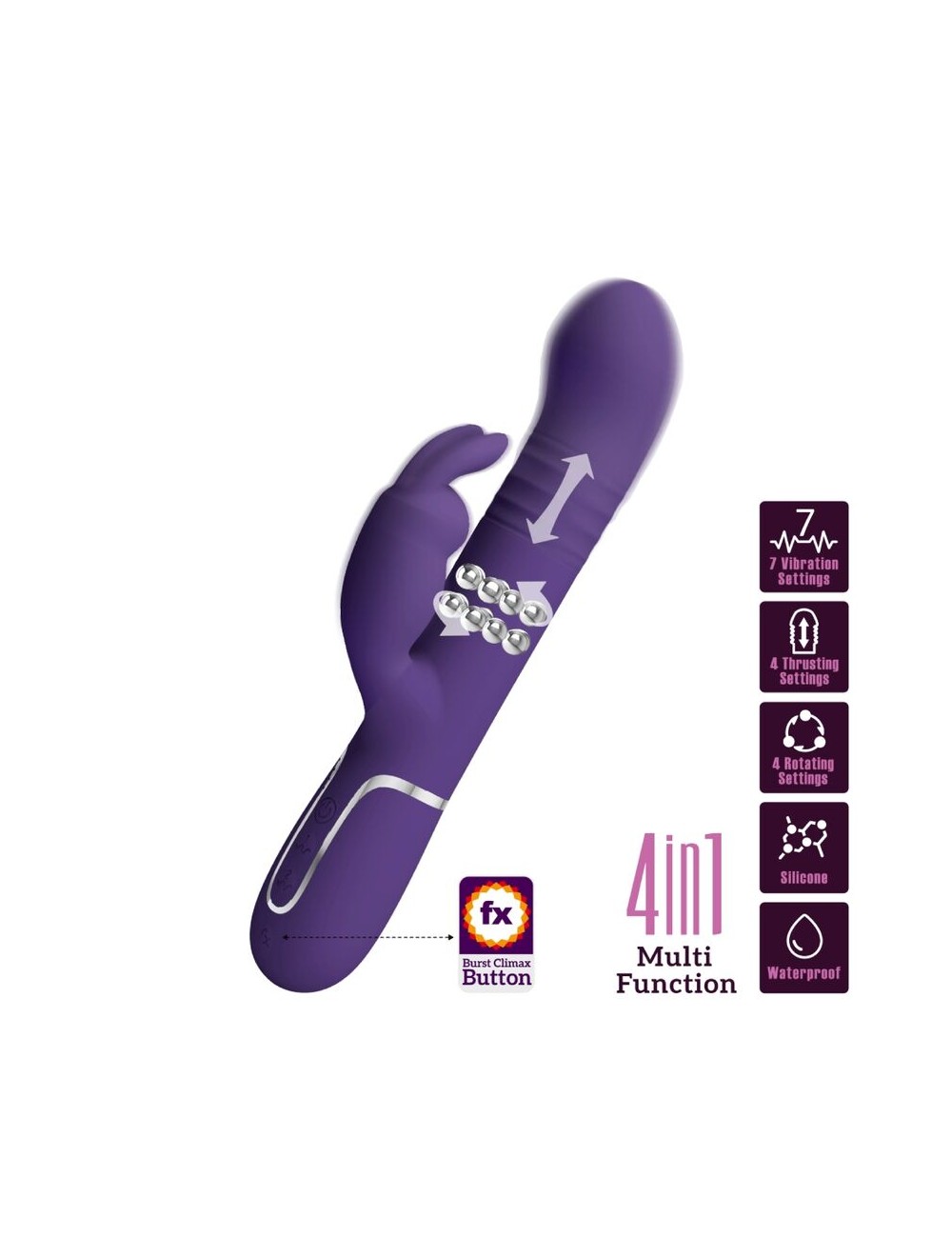 PRETTY LOVE - COALE VIBRADOR COELHO 4 EM 1 ROXO PRETTY LOVE - COALE VIBRADOR COELHO 4 EM 1 ROXO