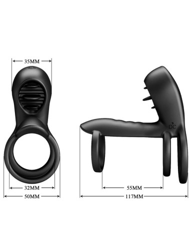 PRETTY LOVE - BAINHA DE PÊNIS JAMMY 12 VIBRAÕES COM LÍNGUA DE SILICONE RECARREGVEL
