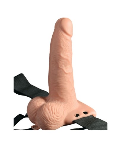 FETISH FANTASY SERIES - ARNÊS AJUSTVEL COM CONTROLE REMOTO PÊNIS REALISTA COM TESTÍCULOS RECARREGVEIS E VIBRADOR 15 CM