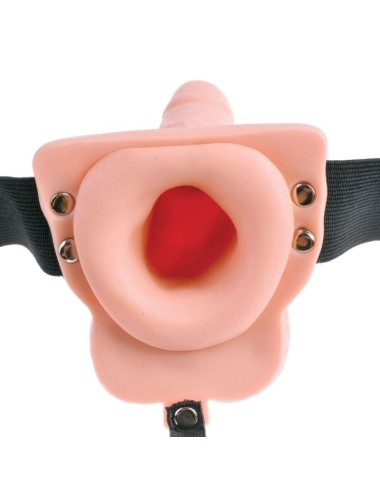 FETISH FANTASY SERIES - ARNÊS AJUSTVEL COM CONTROLE REMOTO PÊNIS REALISTA COM TESTÍCULOS RECARREGVEIS E VIBRADOR 15 CM