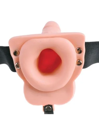 FETISH FANTASY SERIES - ARNÊS AJUSTVEL COM CONTROLE REMOTO PÊNIS REALISTA COM TESTÍCULOS RECARREGVEIS E VIBRADOR 15 CM