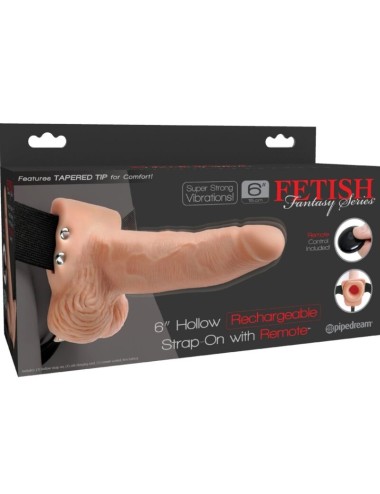 FETISH FANTASY SERIES - ARNÊS AJUSTVEL COM CONTROLE REMOTO PÊNIS REALISTA COM TESTÍCULOS RECARREGVEIS E VIBRADOR 15 CM