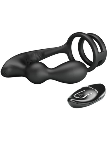 PRETTY LOVE - ANEL PARA PÊNIS MARSHALL COM PLUG ANAL VIBRATÓRIO COM CONTROLE REMOTO