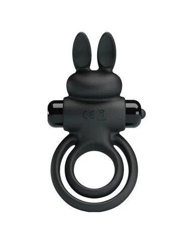 PRETTY LOVE - VIBRADOR III ANEL DE COELHO PARA PÊNIS PRETO