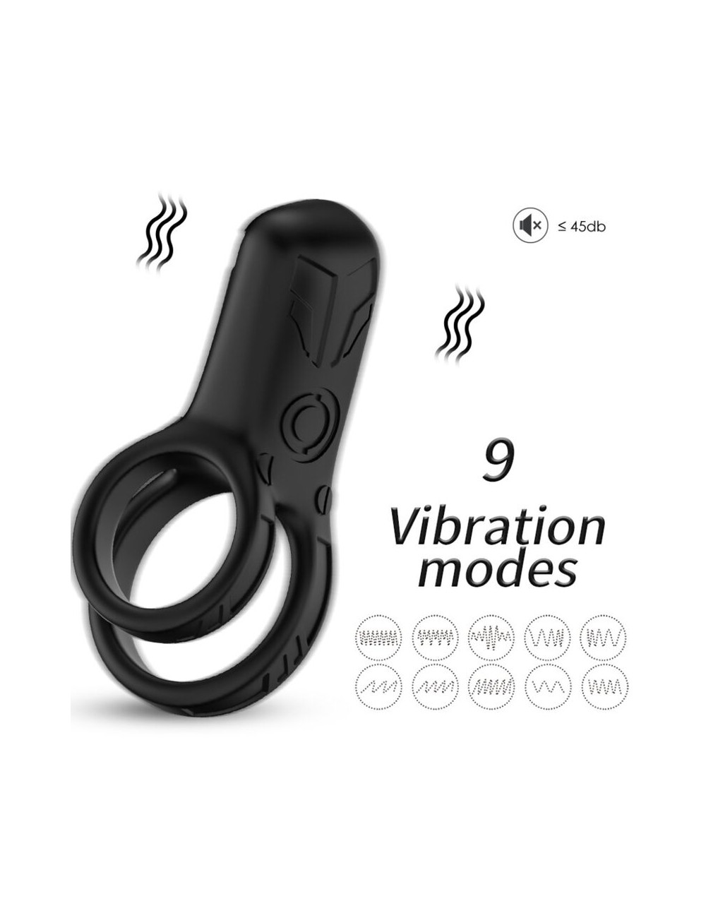 ARMONY - VIBRADOR DE ANEL DUPLO PRETO