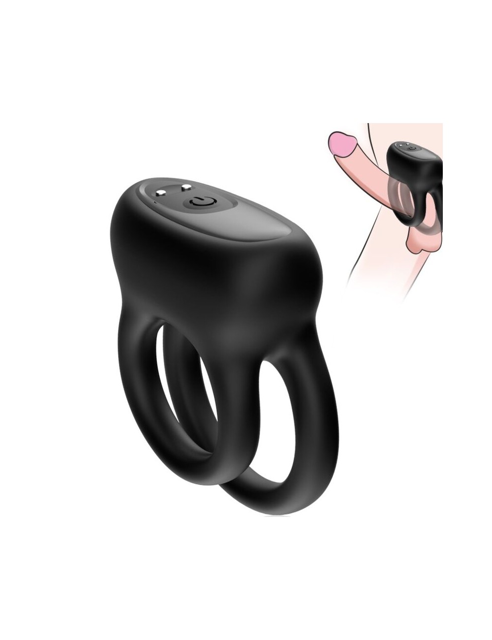ARMONY - VIBRADOR DE ANEL DUPLO PRETO