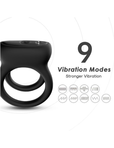ARMONY - VIBRADOR DE ANEL DUPLO PRETO