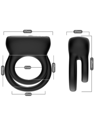 ARMONY - VIBRADOR DE ANEL DUPLO PRETO