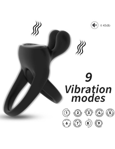 ARMONY - ANEL VIBRADOR COELHO PRETO