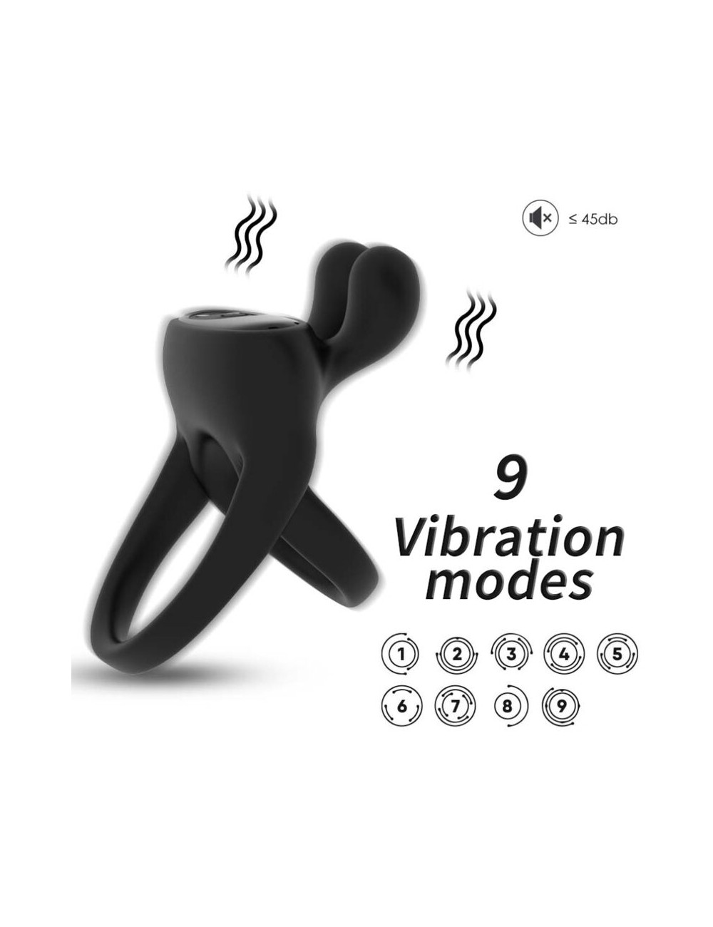ARMONY - ANEL VIBRADOR COELHO PRETO