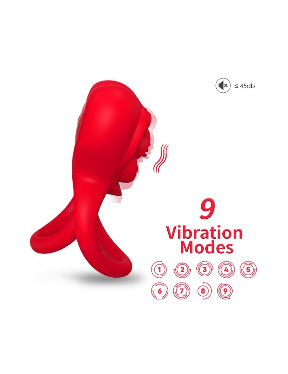 ARMONY - ANEL VIBRADOR CORAÇÃO VERMELHO