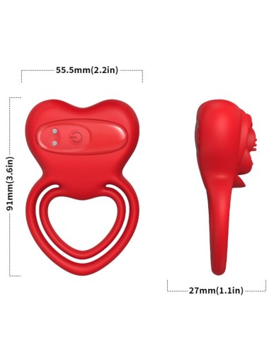 ARMONY - ANEL VIBRADOR CORAÇÃO VERMELHO