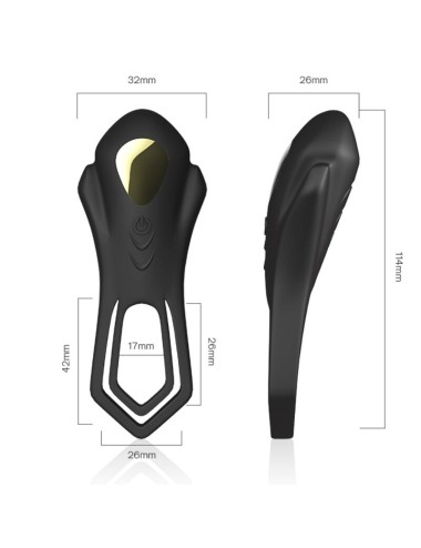 ARMONY - VIBRADOR ROADSTER ANEL DUPLO CONTROLE REMOTO PRETO
