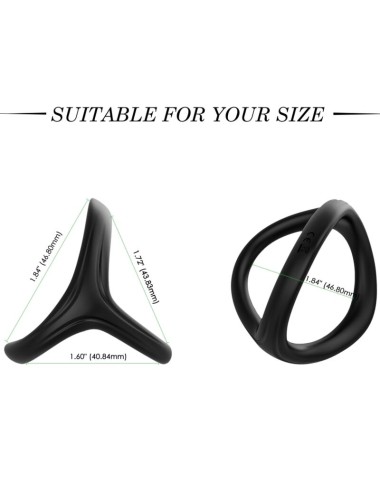 ARMONY - ANEL DE SILICONE DUPLO TRESOR PRETO