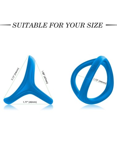 ARMONY - ANEL DUPLO SILICONE TRESOR AZUL