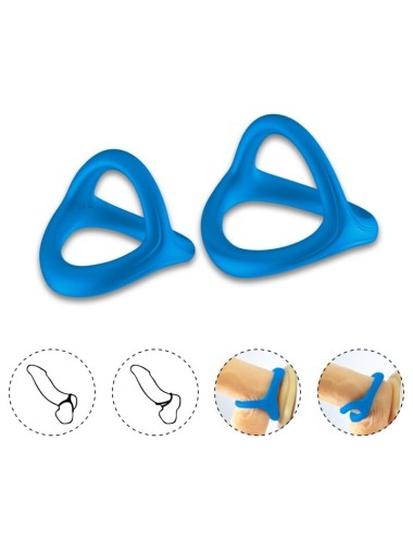 ARMONY - ANEL DUPLO SILICONE TRESOR AZUL