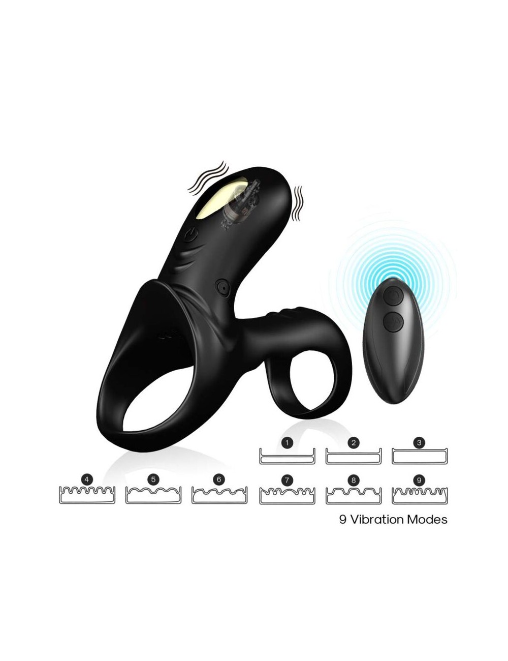 ARMONY - ANEL VIBRADOR DUPLO RANGER PARA CASAIS PRETO