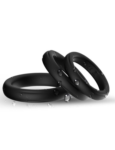 ARMONY - ANEL TRIPLO DE SILICONE PRETO