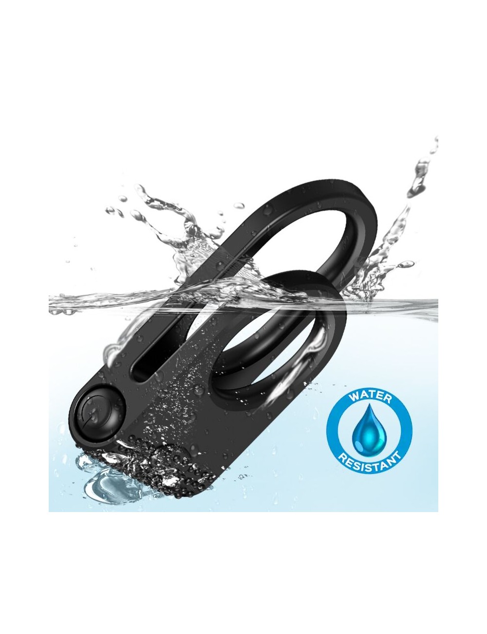 ARMONY - ANEL VIBRADOR DUPLO TWINS PARA CASAIS PRETO