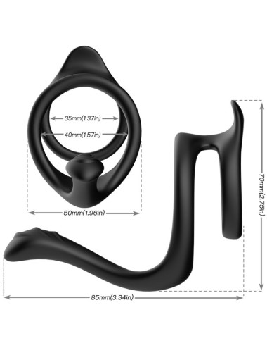 ARMONY - ANEL ANAL DUPLO TAIL PRETO