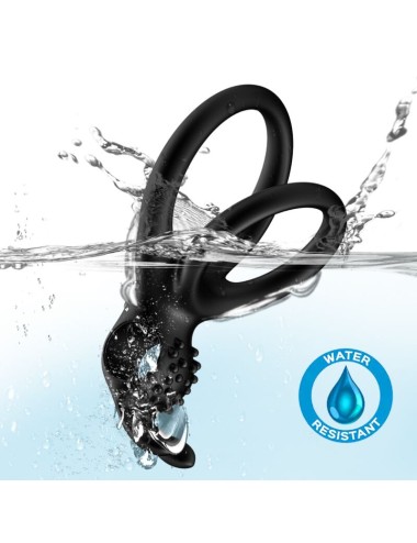 ARMONY - ANEL VIBRADOR DUPLO VIAJANTE PARA CASAIS COELHO PRETO
