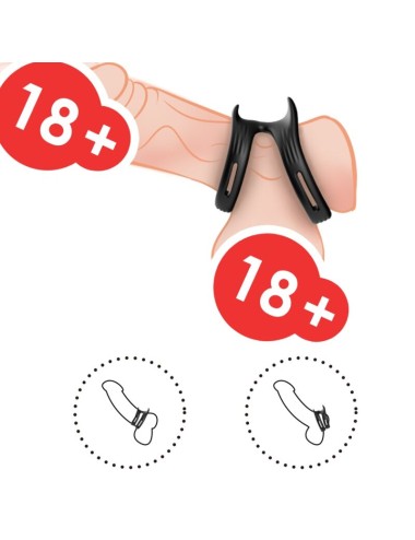 ARMONY - ANEL ELÁSTICO DUPLO DUALRING PRETO