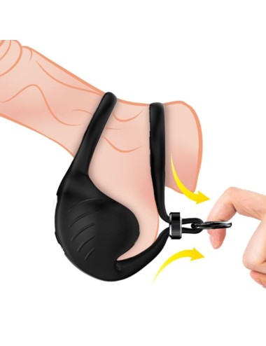ARMONY - ANEL VIBRADOR MANTA SCROTUM CONTROLE REMOTO PRETO