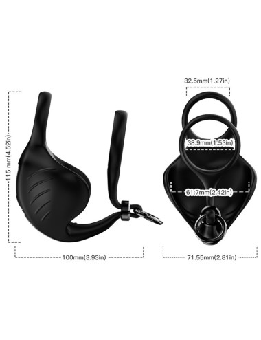 ARMONY - ANEL VIBRADOR MANTA SCROTUM CONTROLE REMOTO PRETO
