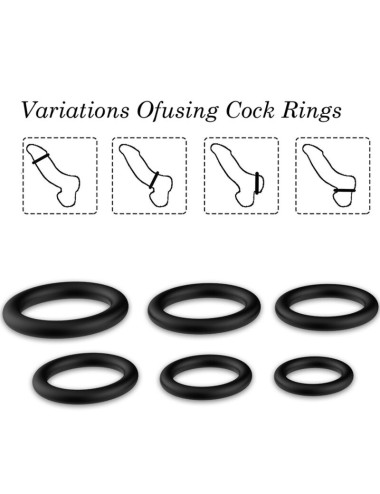 ARMONY - ANÉIS SILICONE PRETO