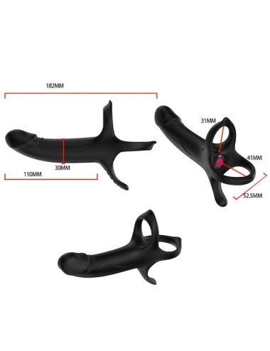 ARMONY - DILDO COM ANEL E CONTROLE REMOTO VIBRADOR PRETO