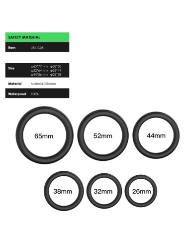 ARMONY - ANÉIS DE BLOQUEIO SILICONE PRETO