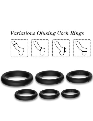 ARMONY - ANÉIS DE BLOQUEIO SILICONE PRETO