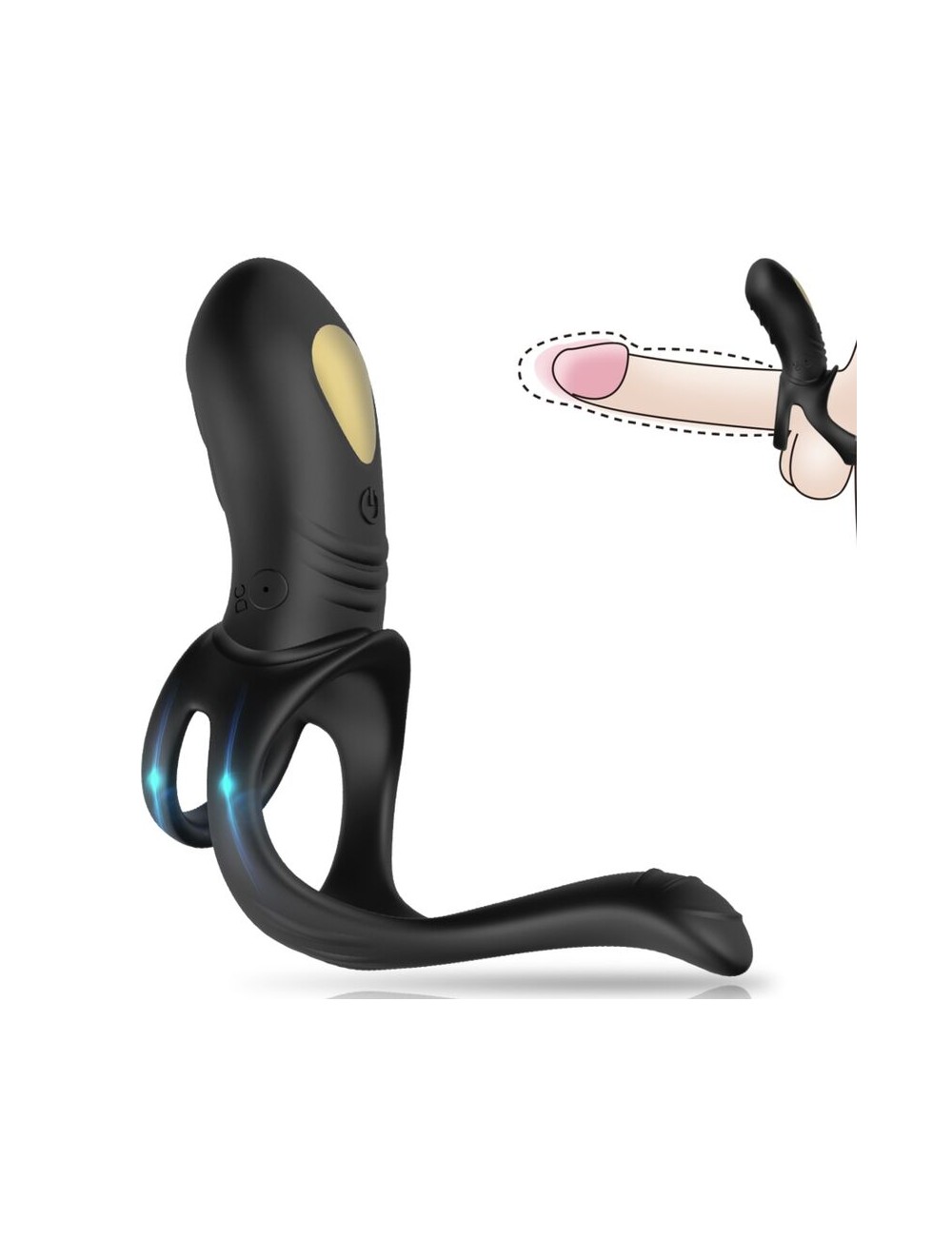 ARMONY - JOY JUMPER RING VIBRADOR PARA CASAIS E PLUG ANAL PRETO